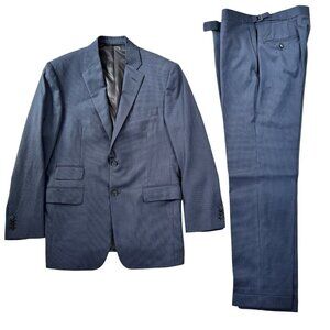 Men’s Suit Custom Made Two Piece 40L Deep Blue Italian Lightweight Wool